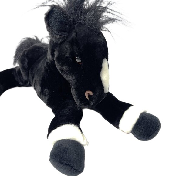 Toys R Us 2003 Black Stallion White trim Retro Y2K Plush EUC - Picture 1 of 11